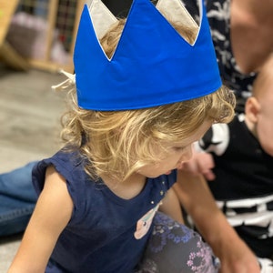 Birthday creative play adjustable fabric crown imagem 3