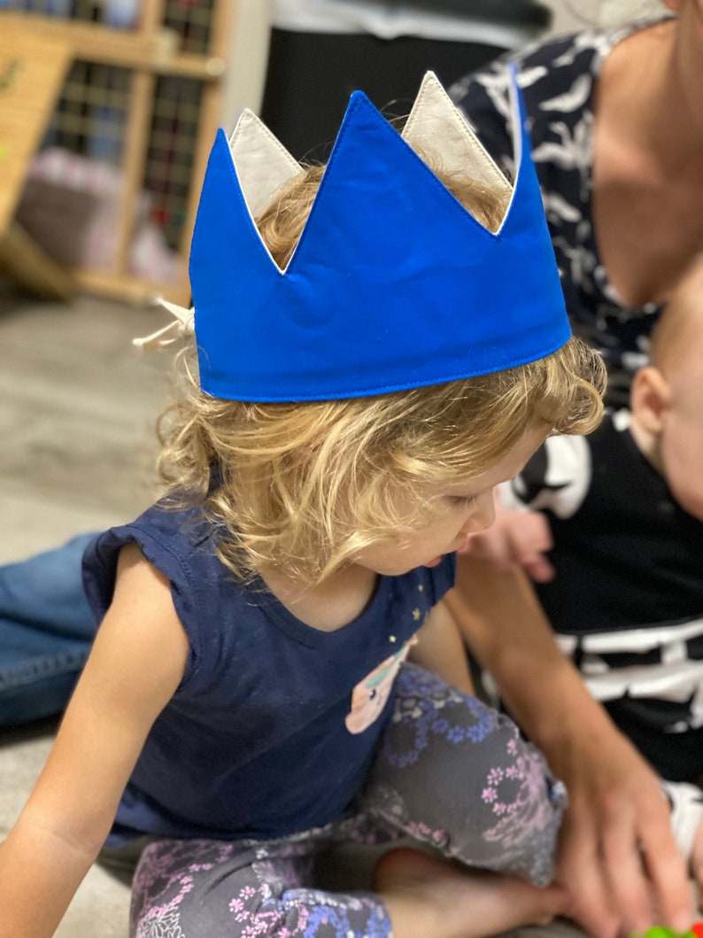 Birthday creative play adjustable fabric crown imagem 3