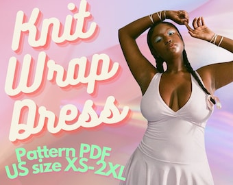Knit Wrap Dress Sewing Pattern, Beginner Friendly (PDF Download)
