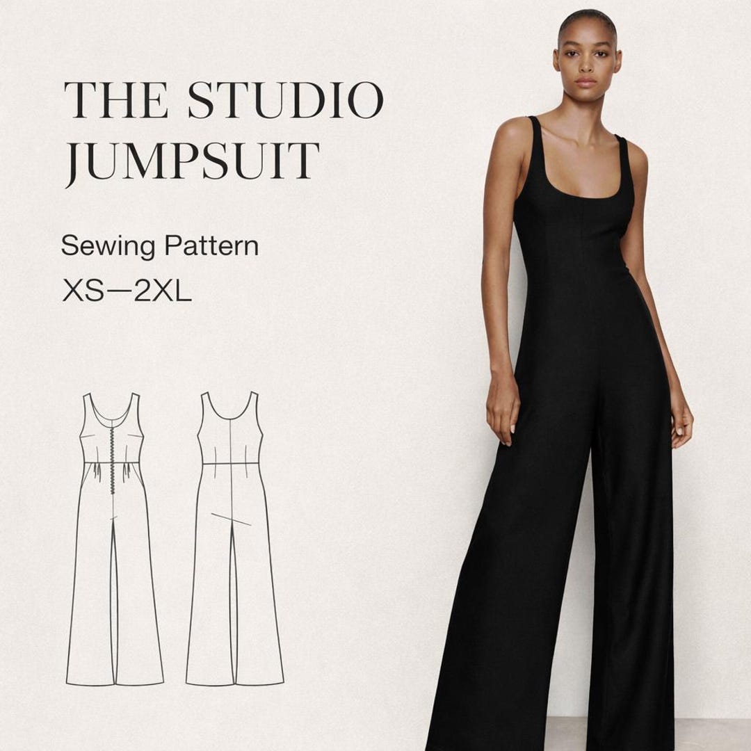 Modern Jumpsuit Pattern PDF // Digital Pattern Download // US Size 2-12 ...