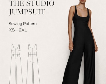 Modern Jumpsuit Pattern PDF // Digital Pattern Download // US Size 2-12 // Intermediate Sewing Level