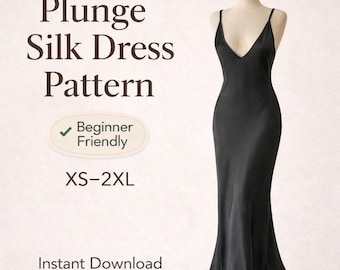 Plunge Maxi Dress Sewing Pattern | Beginner Friendly Formal Gown (Digital Download)
