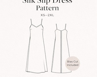 Silk Slip Dress Pattern, US Size 2-12 (Digital PDF)