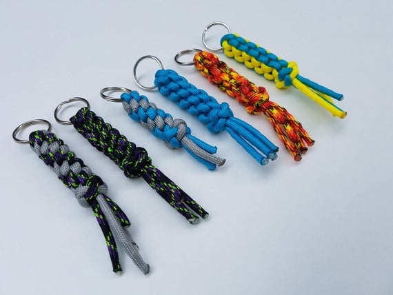 550 Paracord Keychain Round or Square Stitch Keychain Key Fob Etsy UK