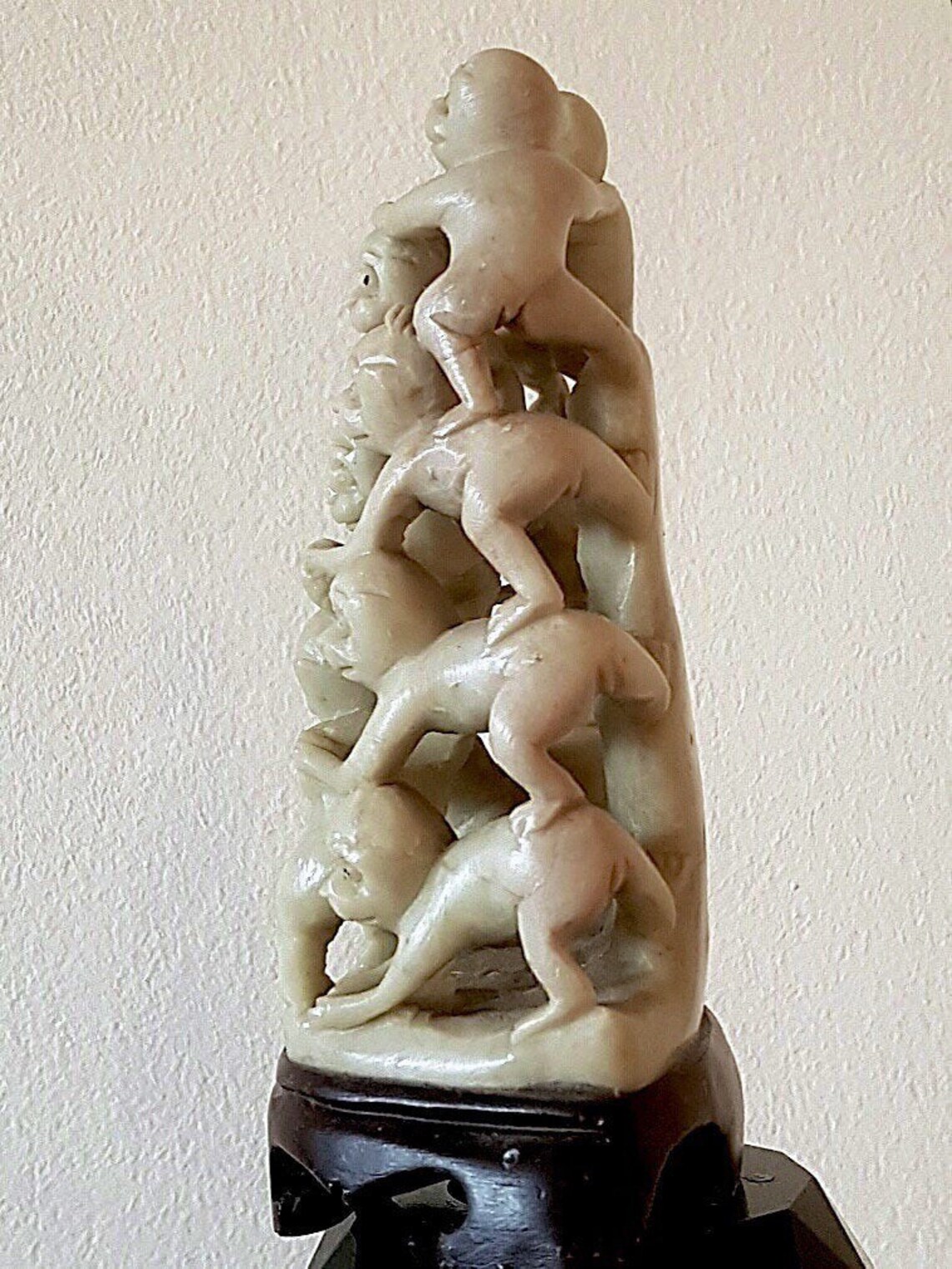 Antique carved soapstone carving of monkeys Etsy