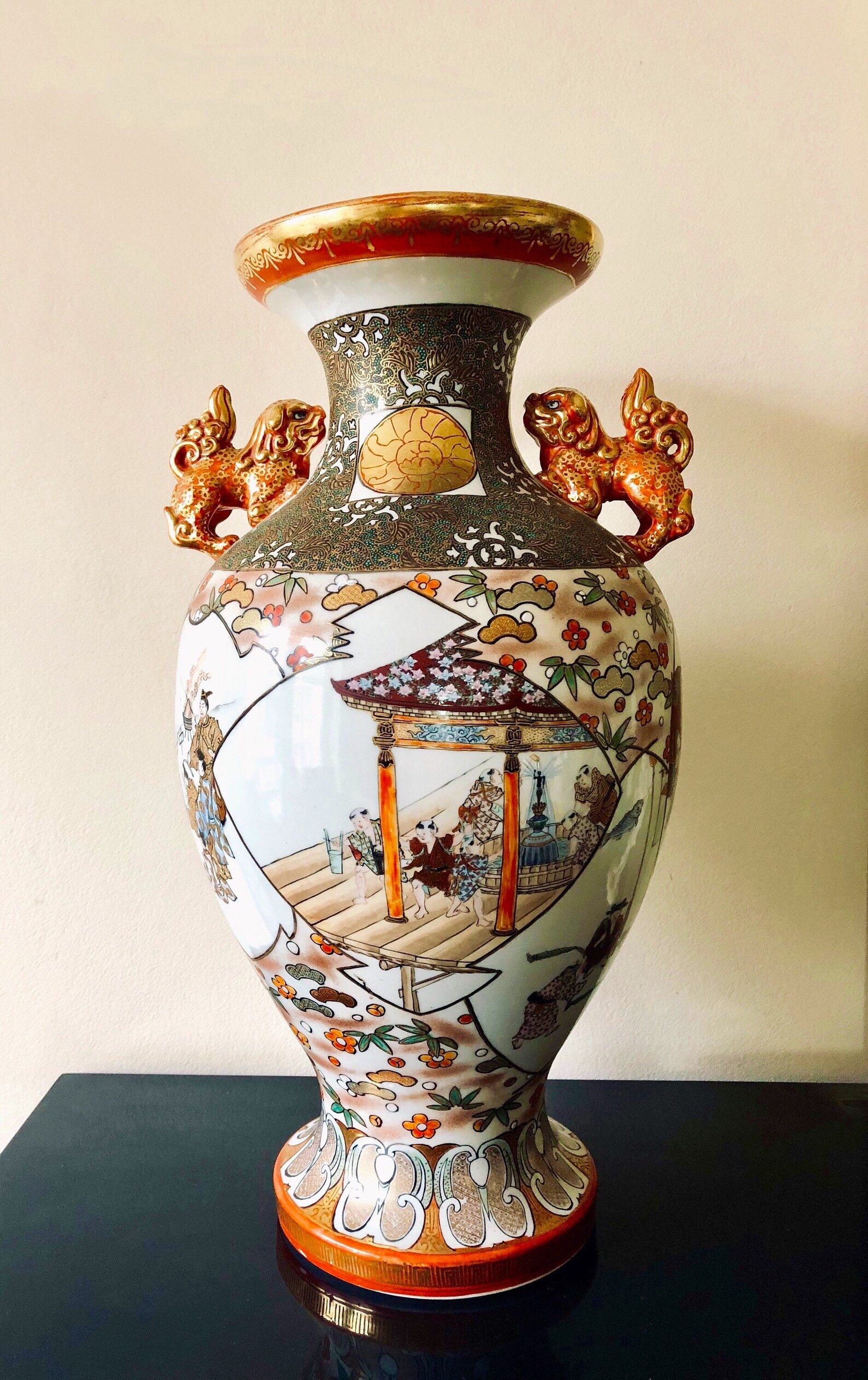 Fine Antique Large Japanese Kutani Vase Etsy