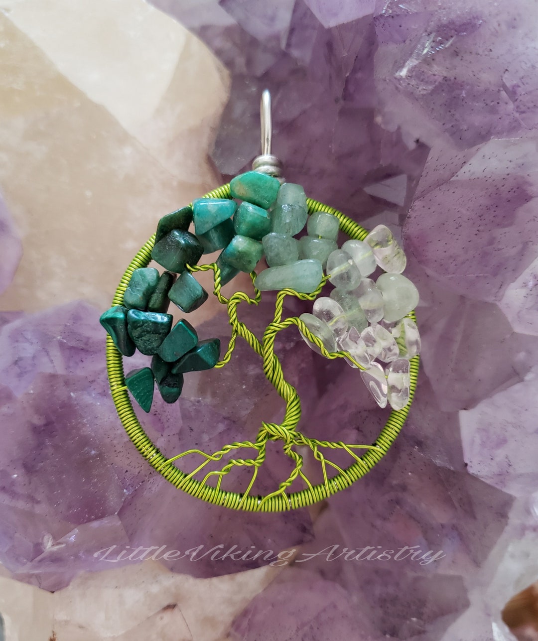 Green Tree of Life Pendant - Etsy