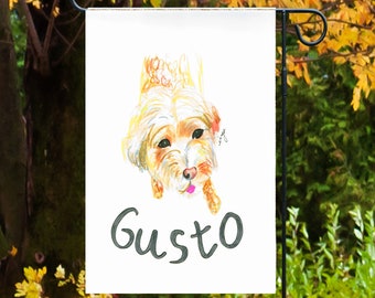 Drapeau de jardin pour animaux de compagnie personnalisé avec portrait