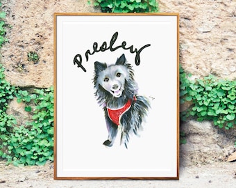 Personalized Custom-Pet Portrait- Dog-Cat-Pig-Rabbit