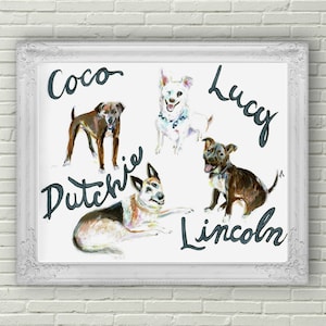 Multi Pet Custom Pet Rendering- Personalized-From your Photo