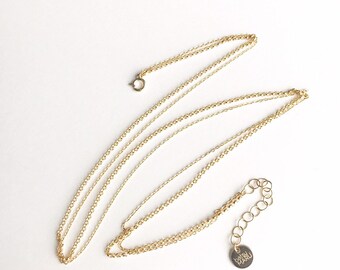 Double Gold Chain Necklace // 14k gold-filled double chain
