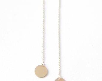 Sun Drop Threader Earrings // 14k gold filled earrings