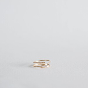 Whirl Ring // 14k gold filled ring with light hammered finish image 2