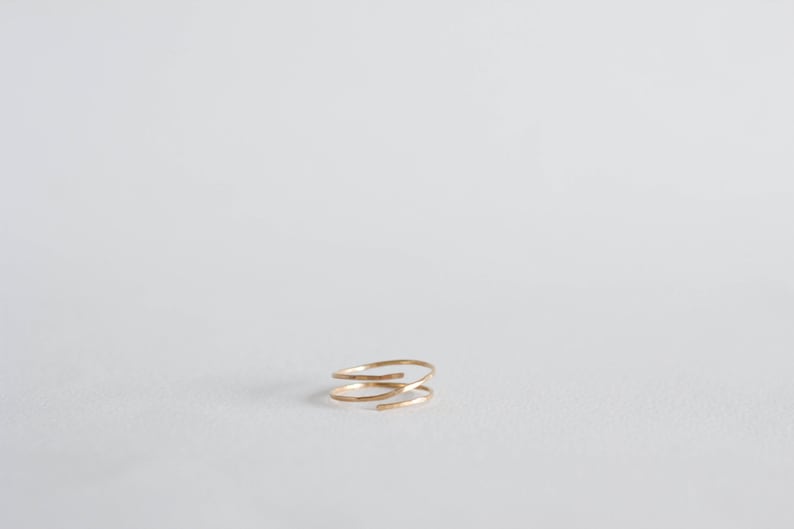 Whirl Ring // 14k gold filled ring with light hammered finish image 2