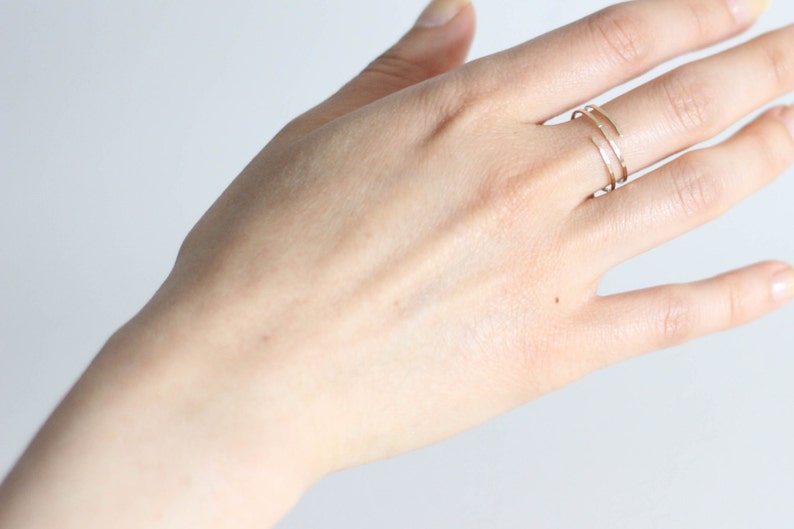 Whirl Ring // 14k gold filled ring with light hammered finish image 4