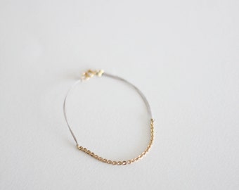 Silk + Gold Chain Bracelet // 14k gold filled chain and silk cord