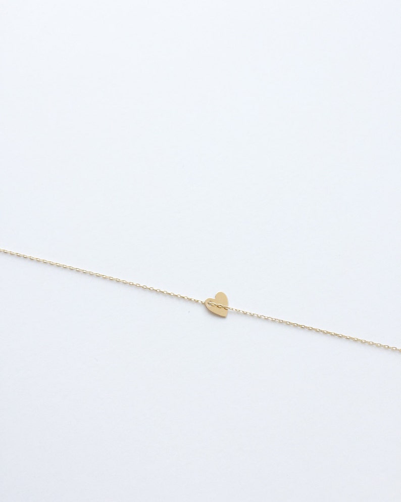 Heart Charm Necklace // 14k gold filled necklace with small heart charm image 1