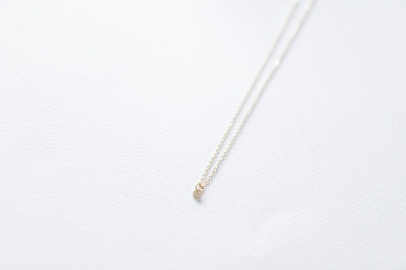 Lil Dot Necklace // 14k gold filled necklace with tiny gold-filled circle charm image 2