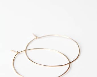 Classic Maru Hoop Earrings // 14k gold-filled or sterling silver hoop earrings with hammered finish