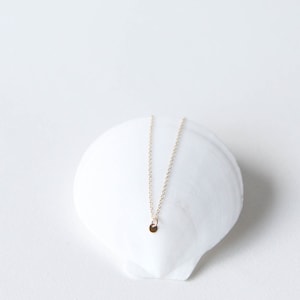 Lil Dot Necklace // 14k gold filled necklace with tiny gold-filled circle charm image 1