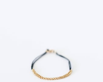 Black + Gold Chain Bracelet // 14k gold-filled chain bracelet