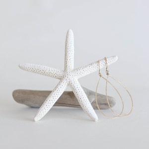 Raindrop Earrings // 14k gold filled earrings with light hammered finish