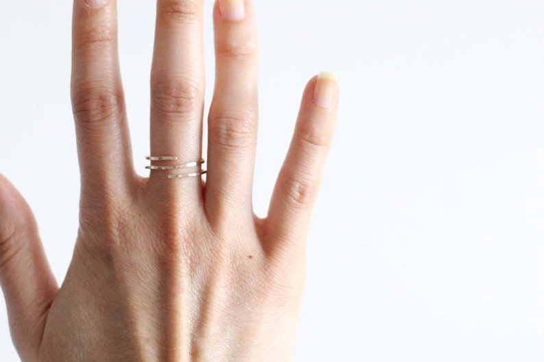 Whirl Ring // 14k gold filled ring with light hammered finish image 3