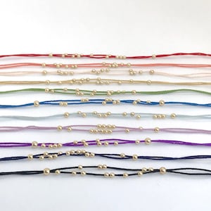 XO Bracelet // Silk cord with 14k gold filled beads