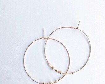 Starry Night Hoop Earrings // 14k gold-filled earrings with mixed size gold-filled bead