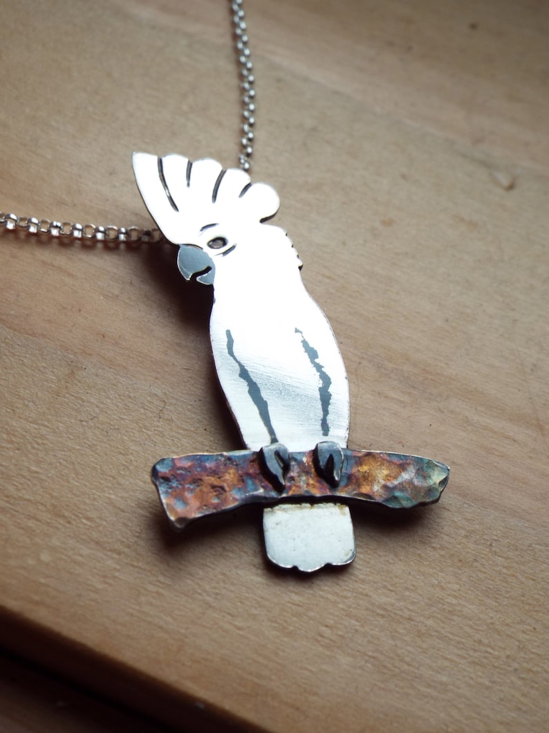 Sterling Silver White Cockatoo Necklace Etsy
