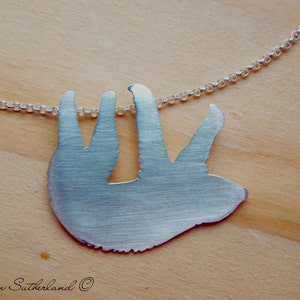 Two ( or Three) Toed Sloth Sterling Silver Necklace