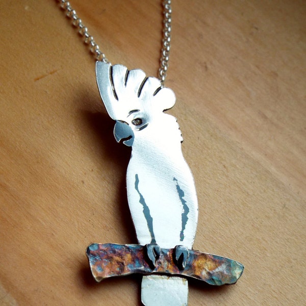 Sterling Silver White Cockatoo Necklace