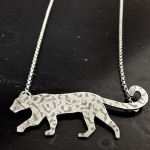Clouded Leopard Sterling Silver Necklace