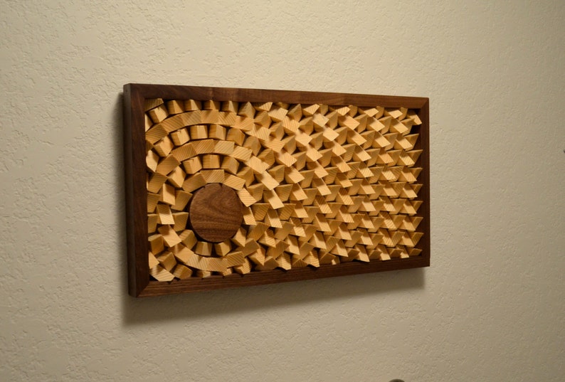 Modern Wood Wall Art Setting Sun Etsy