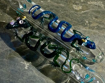 Dragon Steamroller Tobacco Pipe - Artisan Made Glass by Shawn Tucker - borosilicate - Oregon Made Functional Art