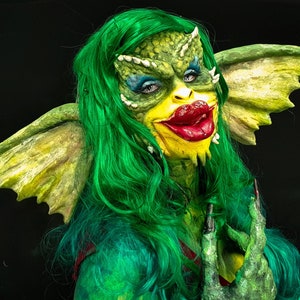 FACE greta gremlin full face prosthetic. slip latex rubber gremlins