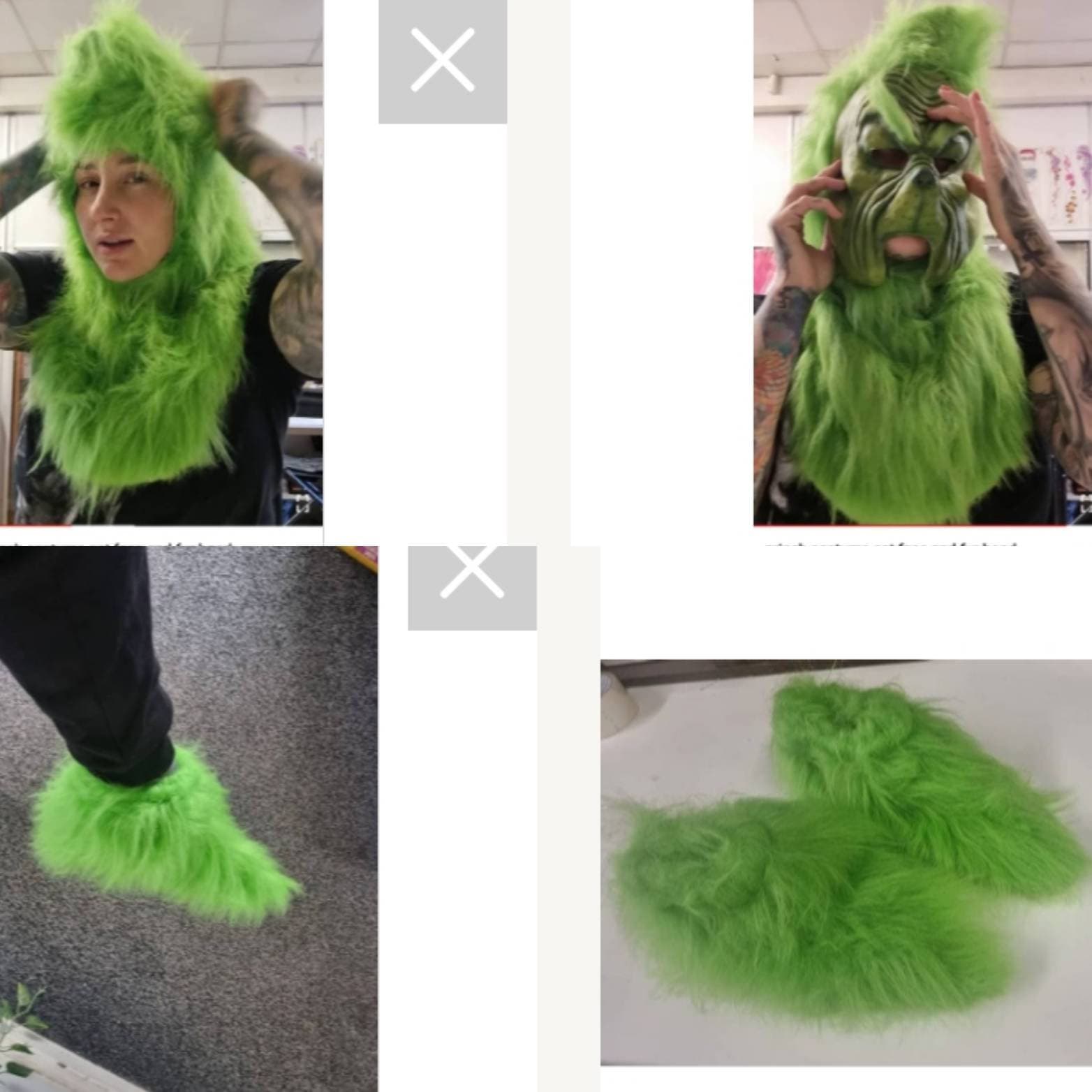 El Grinch Cosplay Disfraz Guantes verdes Poliéster Pintado Navidad  Vacaciones Disfraz Guantes 