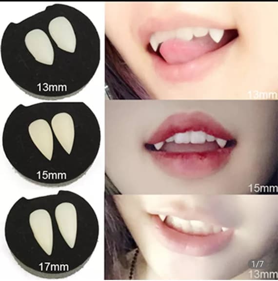 Vampire Vamp Fake Teeth Fangs Set Costume Fangs. 3 Different Etsy