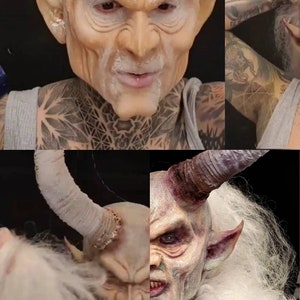KRAMPUS/ demon/ devil  SET-unpainted. face - horns - and OR hair  set Christmas horror character