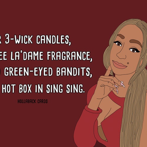 Karen Huger Threewick Candle RHOP Card Etsy