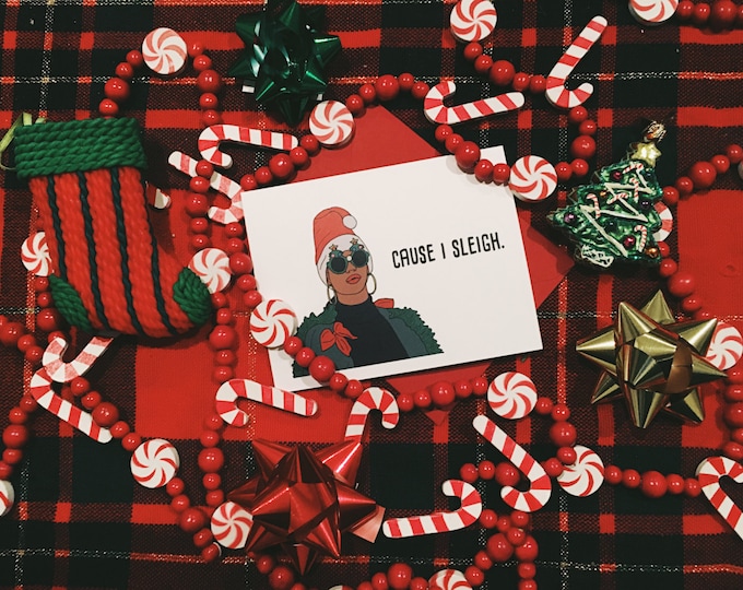 I Sleigh Christmas Card