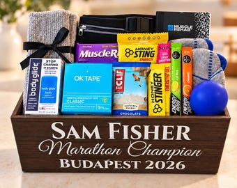 Running Gift Box, Personalized Runner Gift,  Marathon Recovery Box, Race Day Care Package