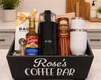 Coffee Lover Housewarming Gift Basket, Coffee Basket, Coffee Storage Box