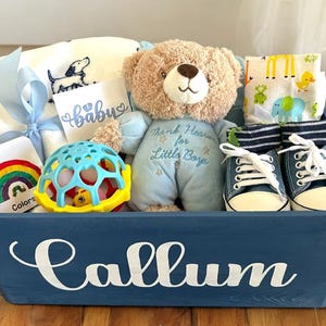 Neuer Baby Jungen-Korb, Baby Jungen-Pflegepaket, Baby Jungen-Geschenk personifiziert, Baby Jungen-Geschenkpaket - Neuer Baby-Geschenk-Korb