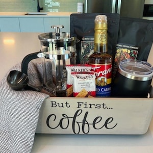Coffee Lover Housewarming Gift Basket, Coffee Basket, Coffee Storage Box