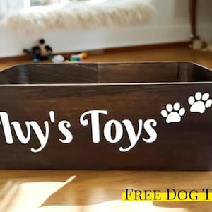 Personalized Dog Toy Box - Dog Toy Storage - Dog Toys Bin - Wooden Dog Toys Storage - Personalized Dog Gift - Pet Gift - Dog Toy Crate