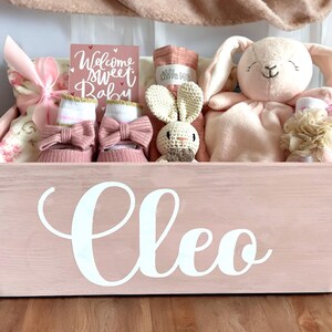 Neuer Baby-Geschenkkorb, Babyparty-Geschenkkorb, neues Babygeschenk personalisiert, neuer Babykorb, Baby-Geschenkset
