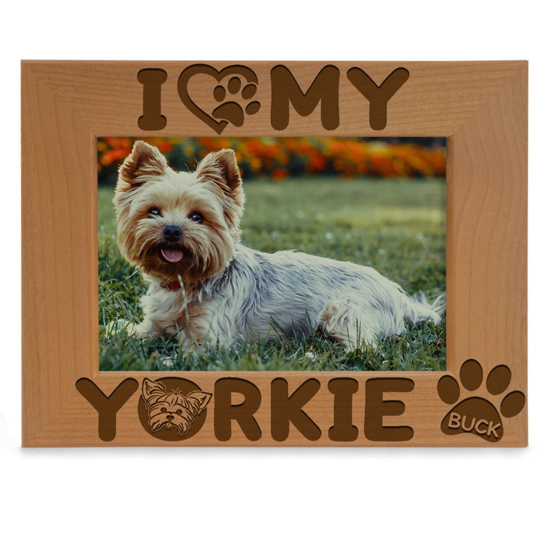 PERSONALIZED - I Love My Yorkie Adorable Dog Picture Frame. Gift for ...