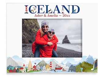 PERSONALIZED - Iceland Picture Frame. Family Vacation, Couple Vacation, Wedding, Anniversary, Honeymoon, Engagement Gift. Wedding Photo.
