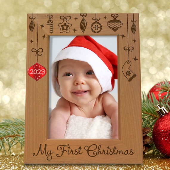 Cornice Portafoto 'My First Christmas' - Bella Busta, Design In Legno Con Stampa UV, Per Foto 10x15 Cm - 2